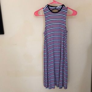 Sleeveless striped mini dress